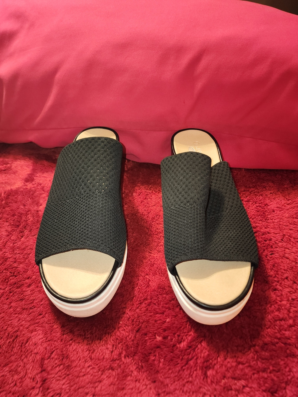 Dr Schols Womenโs Black Slide Platform Sandals - Comfortable Everyday Mule